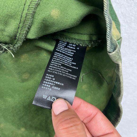 Free People Seize The Day Camouflage Jean Denim Jacket Oversized Women’s Sz XS - Picture 7 of 8